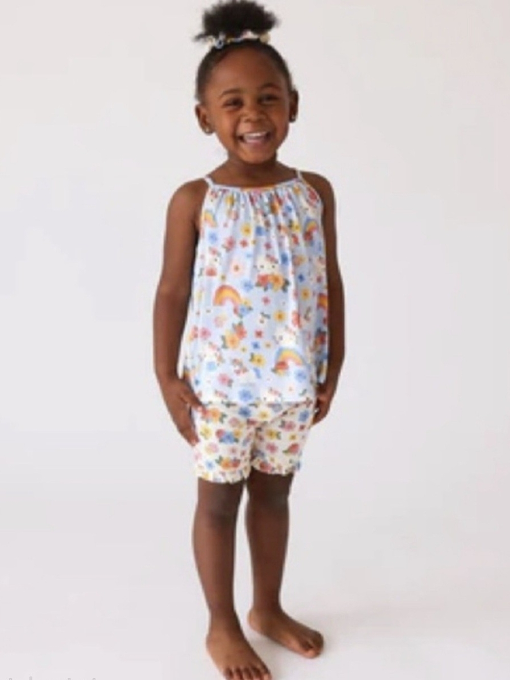 Posh Peanut Hello Kitty Springtime Ruffled Top & Shorts Set 3T/4T NWT